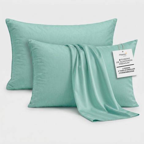 Lot de 2 Taies d'oreiller 80 x 50 cm en Microfibre Extra Souple et Respirante, Housses de Coussin de Lit Anti-Plis, Linge de Lit (1/5)
