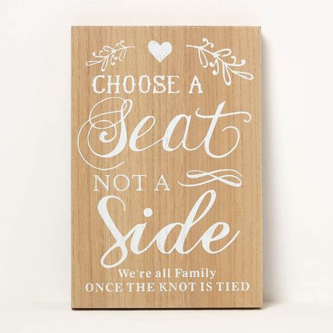 HOMESCAPES Choose a Seat Wedding Plaque Sign (1/5)