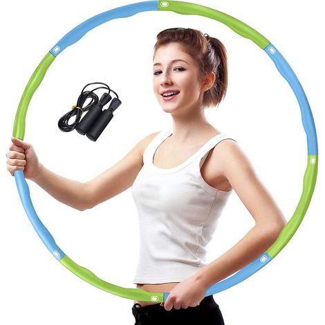 Hula HOP espuma deportiva adelgazante azul verdoso 95cm 1,15kg (1/3)