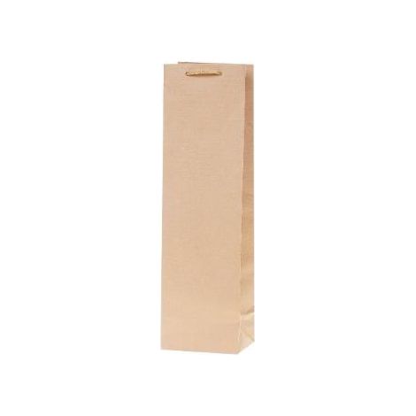 Bolsa Kraft para botellas de 90 g, 9x37x8 cm, roseta
