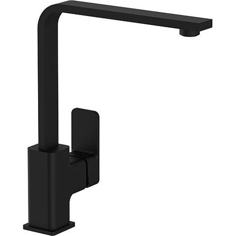 Mitigeur d´évier carré avec bec orientable Nevado, saillie 207 mm, noir mat (1/2)