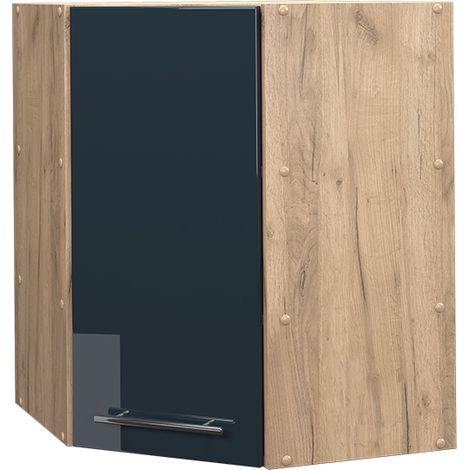 Mobile angolare da cucina Fame-Line, Blu scuro lucido, 57 cm, Vicco