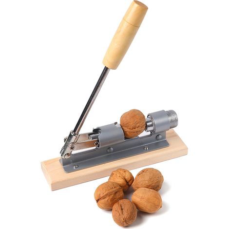 Casse-noix de pécan mécanique à réglage automatique, outil en bois et acier inoxydable, pince à noix (1/5)