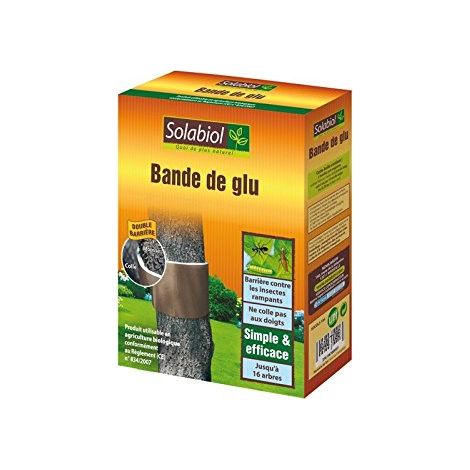 SOLABIOL 2 Bandes de Glu Anti-Insectes - 2,5m Par Bande - Barrière Physique - S'adapte À Tous Types D'Écorces - Piège À Insectes - Facile À Installer - Ne Colle Pas Aux Doigts SOCOL5N