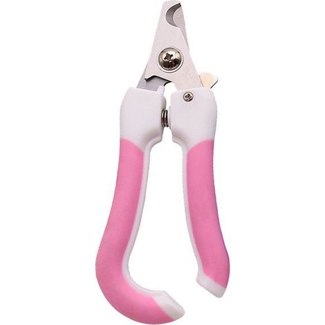 Nagelknipser für Hunde mit Sicherheitsvorrichtung, Nagelknipser für Katzen, Schere, Pflegewerkzeug für Kaninchen, Kätzchen, Meerschweinchen, Vögel, Welpen und Kleintiere, Weiß Rosa