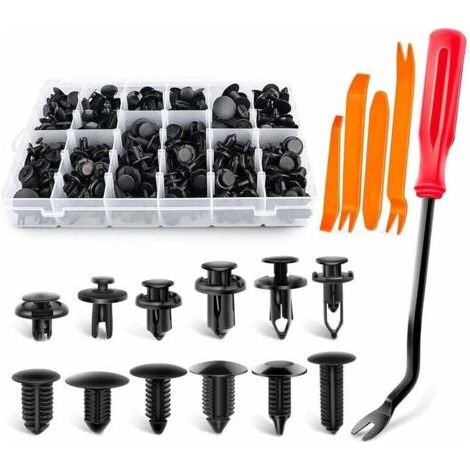 Clips Voiture 240 Pcs Rivet Clips Plastique Fixation pour Auto Voitures Panneaux de Portes Garnissages de Portes Pare-chocs Clips d'aile Clips avec Boîte De Rangement et Outil de Démontage (1/4)
