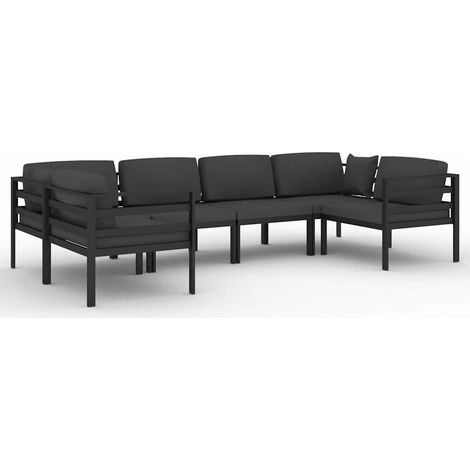Maison Exclusive - 6-tlg. Garten-Lounge-Set mit Kissen Aluminium (1/5)