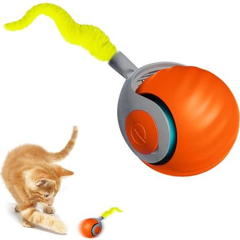 Speedy Tail 2.0, jouet pour chat Speedy Tail, balle intelligente rechargeable par USB, jouet interactif intelligent pour chat avec 2 modes, balle à mouvement automatique, jouet pour chats d'intérieur (1/5)