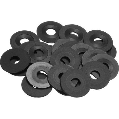 Rondelle Plate En Nylon M6, 24 Pcs 6mm Alésage 20mm Diamètre Extérieur 2mm Épaisseur Joint D'Étanchéité En Plastique Espaceur Pour Vis À Serrer Brides Robinet Vannes Tuyaux, Noir (1/5)