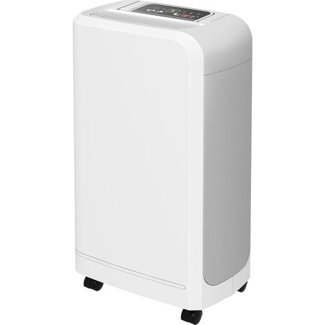 Déshumidificateur portable tactile 12 L drainage filtre ABS 28x18x50,6 cm blanc appareil anti humidité maison chambre bureau assainissement air