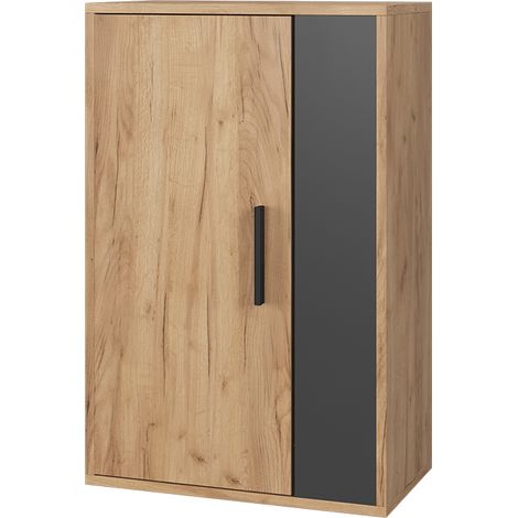 Hängeschrank Berno, Goldkraft Eiche/Anthrazit, 50.1 x 78.4 cm mit 2 Fächern, Vicco