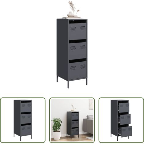 vidaXL Schubladen - Highboard Anthrazit 39x35x103,5 cm Stahl (1/5)