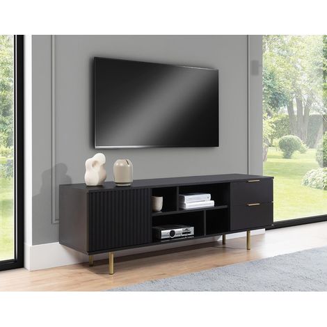 Monica - meuble tv - noir - 150 cm (1/5)