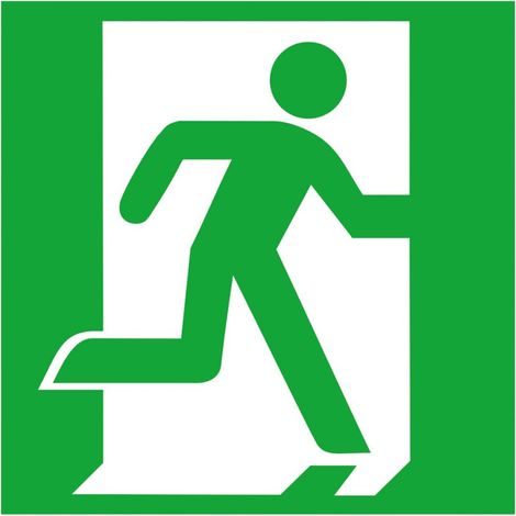 SafetyMarking Fluchtwegschild Folie B150xH150 mm Notausgang rechts langnachleuchtend (1/4)
