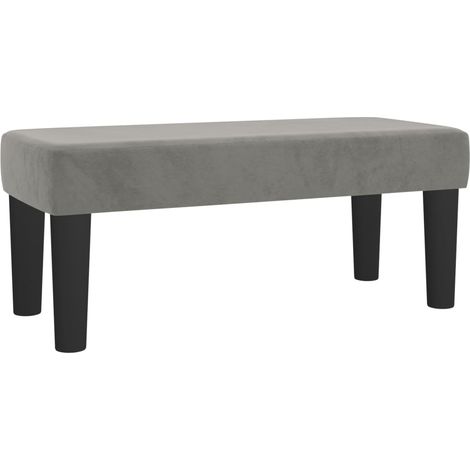 Banco banco 70 x 30 x 30 cm terciopelo gris claro 020010654