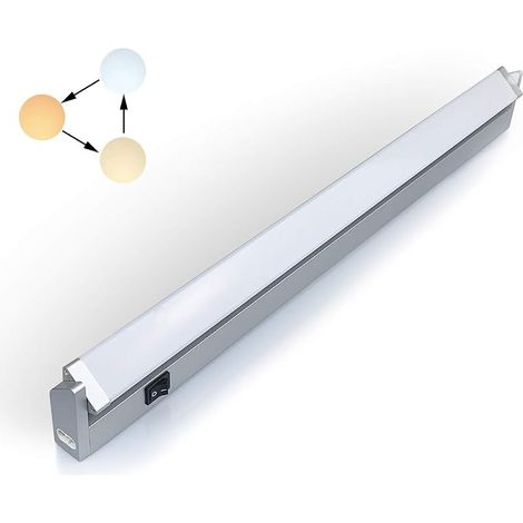 Réglette LED Orientable avec Interrupteur, Luminaire Sous Meuble Lumière Réglables pour Cuisine/Armoire/Placard/Escalier/Couloir 3000K 4000K 6000K (Long) (1/5)