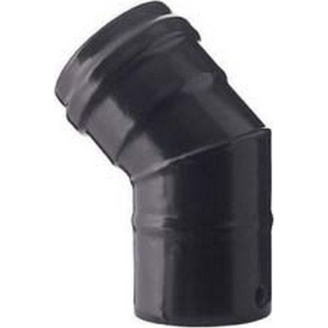 1PZ GOMITO A 45 PER STUFE A PELLET NERO OPACO PESANTE MM.1,2  -  cm.8
