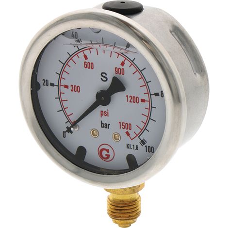 Manómetro con conexión G de 1/4 de pulgada, 60 bar, 63 mm (1/3)