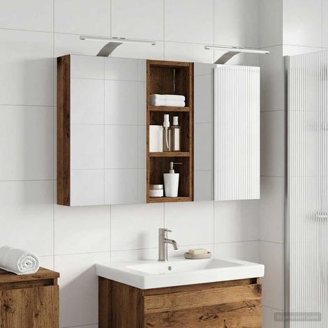 vidaXL Bathroom Cabinet Set 3 pcs 80 x 10.5 x 50 cm Engineered wood (1/5)