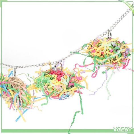 Jouet Perroquet - FAFEICY - 10 pièces - Boules rotin 5 cm - Suspendable - Multicolore (1/5)