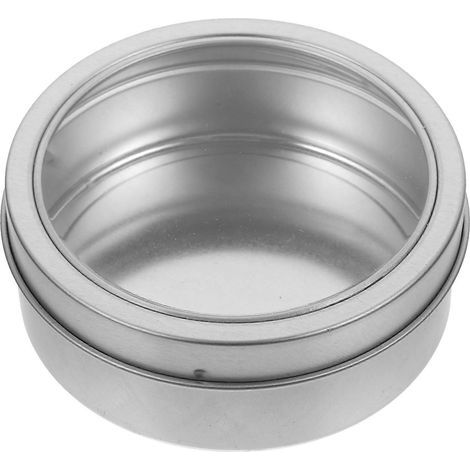 Pot de rangement magnétique pour réfrigérateur, boîte métallique portable, petit récipient pour réfrigérateur-9.00X9.00X3.50CM-Silver (1/3)