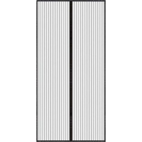 Ineasicer Magnet-Fliegengittertür, 80 x 210 cm, Klebestreifen, automatisches Schließen, ultrafeines Netz, werkzeuglose Installation, einfach für Kinder und Haustiere, Schwarz