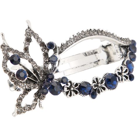 Barrette à Cheveux Ornée de Strass pour Cérémonie et Soirée Élégante (Motif Orchidée) (1/5)