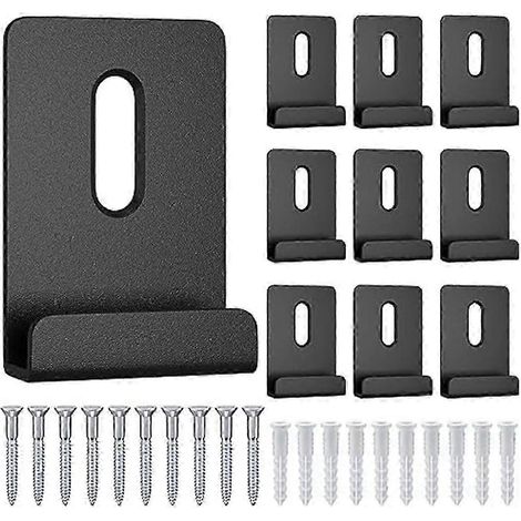 Kit de 10 clips de fixation métalliques pour miroirs à large canal, avec vis de fixation robustes. (1/4)