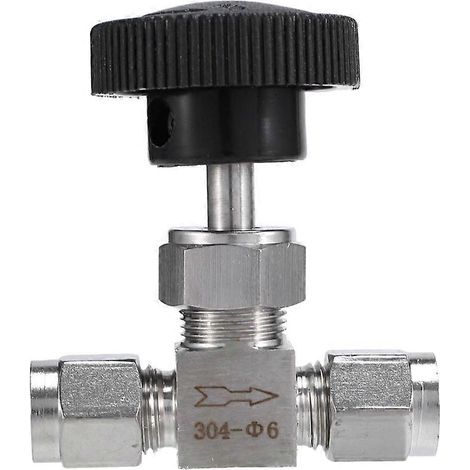 Vanne à pointeau réglable, diamètre extérieur 6 mm, tube haute pression, réglage droit, grue (1/5)