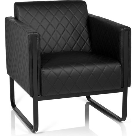 Loungesessel ARUBA BLACK Gestell schwarz Kunstleder 1-Sitzer schwarz hjh OFFICE (1/5)