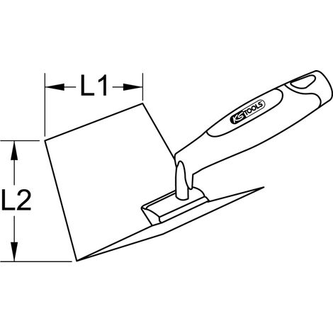 Kstools – Truelle d'angle intérieur – Lame flexible inox 100x125mm – Manche bi-composant ergonomique – Flexibilité 130° à 90° (1/3)