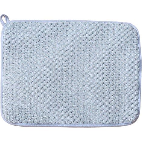 Tapis égouttoir à vaisselle en microfibre, forte absorption d'eau, séchage rapide, trou de suspension, pour évier et plan de travail. (1/5)