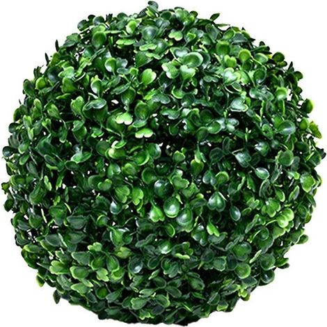 Boules de verdure artificielles en buis vert, rondes et sans taille, pour la décoration de table intérieure et extérieure. (1/5)