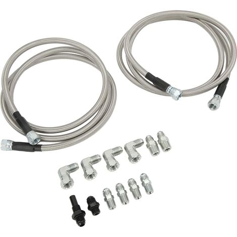 Tuyau Flexible de Refroidissement en Acier Inoxydable de 70 Pouces avec 12 Adaptateurs pour Voitures, Camions et Divers Modèles, Dont 700R4, 4L60E, TH350, Power Glide et Plus (1/4)