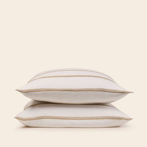 Lot de 2 taies d'oreiller en Jacquard rayé UGOLIN
