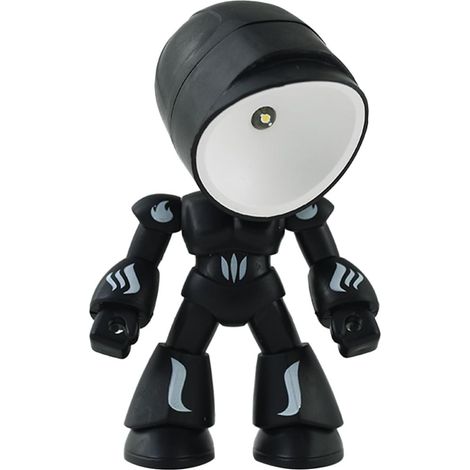 Lampe de Nuit LED Robot en Pvc Noir Tête Ajustable Scintillement, Veilleuse de Table pour Décoration de Bureau ou Chambre (1/5)