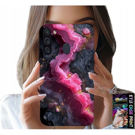 Custodia per Samsung Galaxy A21 - retro effetto marmo rosa, motivi alla moda (1/5)