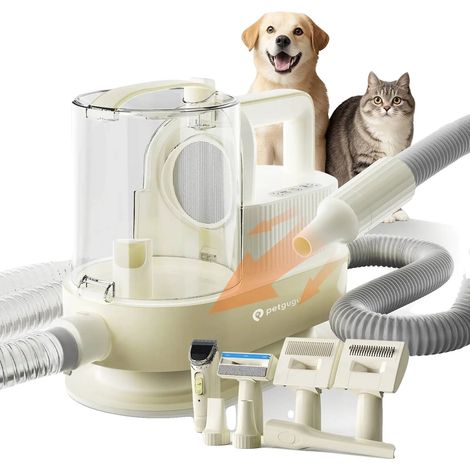 Aspiradora para el cuidado de perros, potencia de succión de 11.000 Pa, depósito de 2,5 litros, 3 niveles de succión ajustables, bajo nivel de ruido ≤62 dB. (1/5)