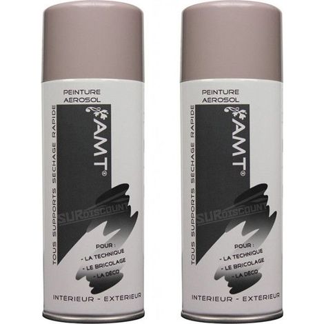 Bombe de Peinture - AMT - Taupe - Lot de 2 - 330ml - Acrylique Intérieur/Extérieur (1/2)