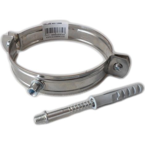 Collare fascetta murale inox 300mm spessore 8 decimi aisi 304 (1/2)