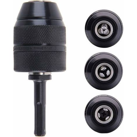 SDS Plus Adapter, 2-13 mm Quick-Release Self-Tightening Chuck, Heavy-Duty Professional 1/2-20UNF Quick-Release Keyless Drill Chuck with SDS Adapter (1/5)
