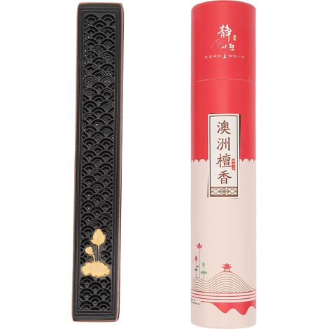 Brûleur d'encens d'intérieur + coffret d'encens d'aromathérapie, coffret d'encens au bois de santal, tapis ignifugé en coton isolant thermique (1/5)