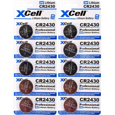 10x CR2430 Lithium-Knopfzelle 3V / 290mAh (2x 5er Pack) (1/2)