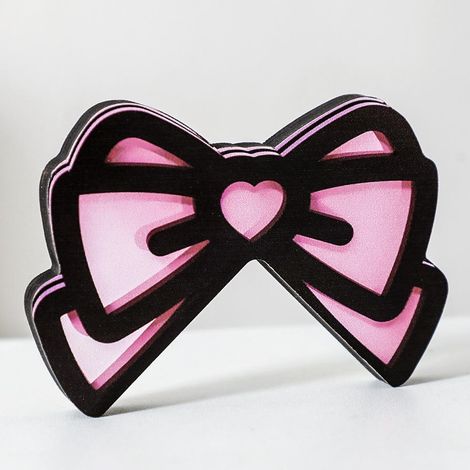 Stück rosa Fliegen-3D-Holzdeko für den Computerbildschirm – Niedliche Schreibtischdekoration, Gamer-Geschenk für Frauen zu Weihnachten (1/5)