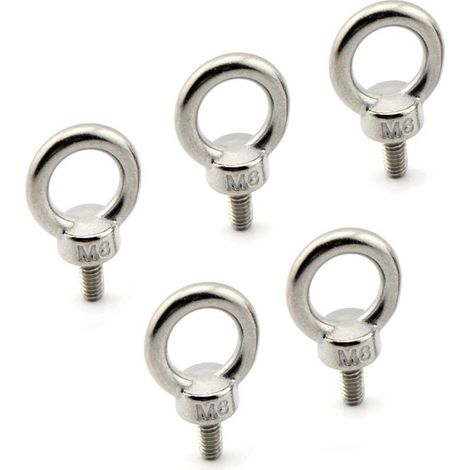 Anneau de levage à œil Boulon M6 / 0.24 "Vis à filetage mâle en acier inoxydable à levée de poids marine Boulons 5pcs (1/5)