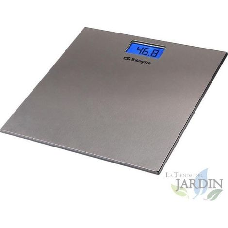 Báscula baño electrónica Orbegozo, plataforma acero inoxidable, capacidad 150 kg, diseño robusto