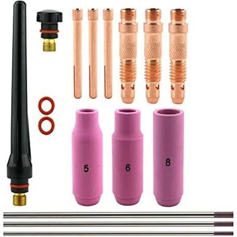 Accessoires de soudage TIG WP-26, équipement de soudage à l'arc sous argon, buse en céramique à coque de manchon adaptateur, pour pistolet de soudage TIG WP17/18/26 (1/4)