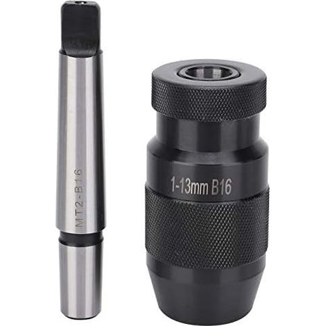 Mandrin de percage sans Clé, Mandrin de Perçage à Dégagement Rapide Mandrin Conique Morse MT2-B16 pour Perceuses à Colonne Faiseuses et Tours, 1‑13 mm