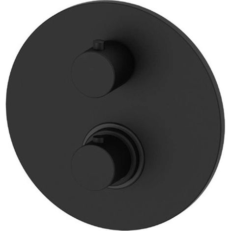 Paffoni Light - Grifo empotrado termostático de ducha, con cuerpo, 2 salidas, negro mate LIQ018NO (1/3)