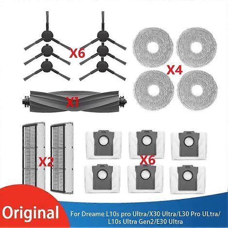 Kit de 19 pièces comprenant brosses et filtres pour aspirateurs Dreame L10S Pro, X30, L30 Pro, L10S Gen2 et E30 Ultra. Accessoires de rechange. (1/5)